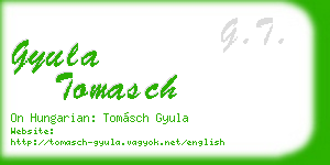 gyula tomasch business card